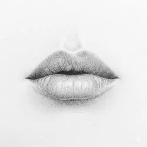 Round lips - equally full upper and lower lips with soft curves